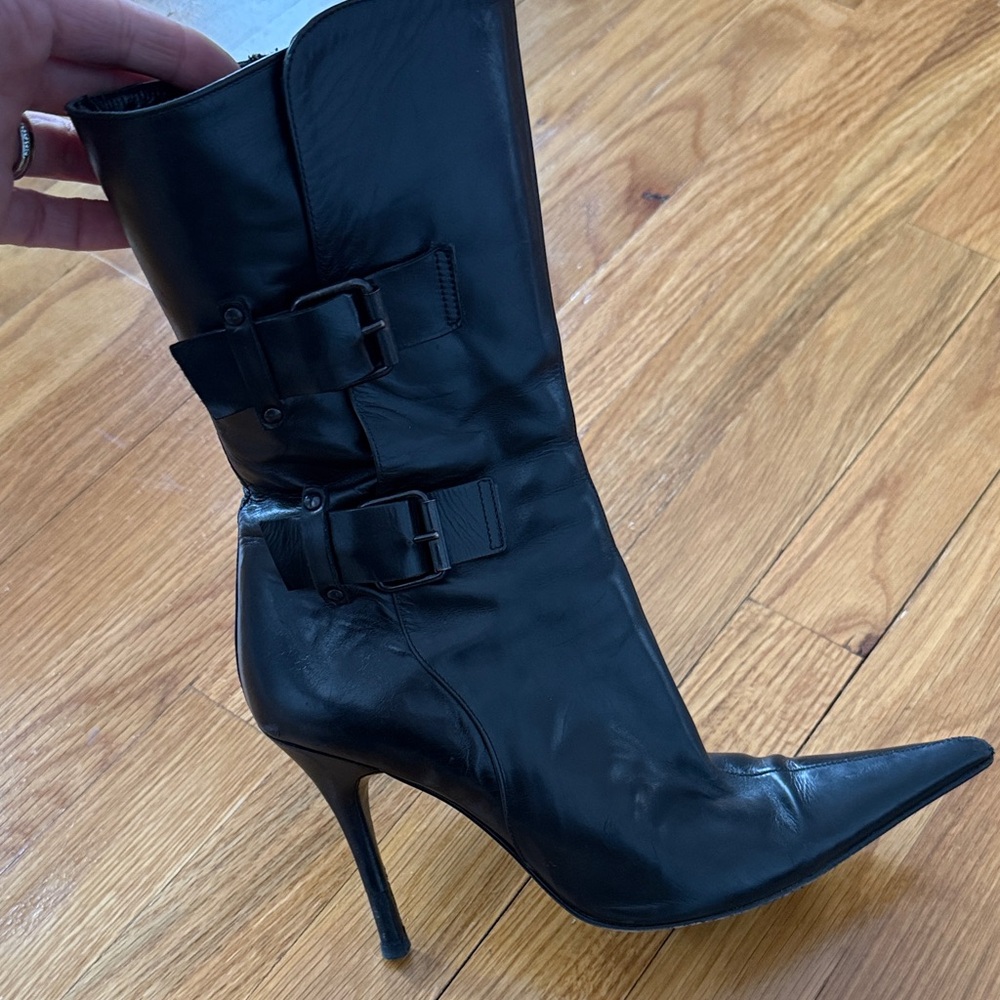 Vintage Charles David Black Heeled Boots - Style “Butane” Size Women’s 8. - Picture 2 of 11